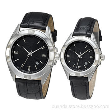 Stainless steel case watch, 3ATM water resistant, Japan movement, genuine leather strap, lover styleNew